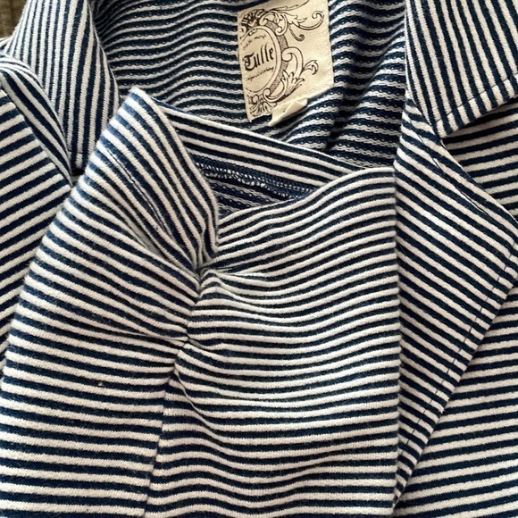 Anthropologie Tulle Striped 3/4 length blazer - Picture 7 of 8